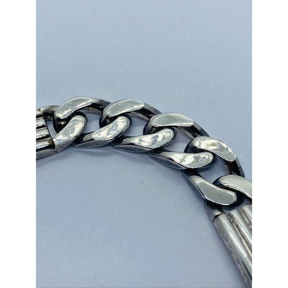 Authentic Tiffany & Co Ribbed Bar Curved Link Bracelet 7.25" - Picture 5 of 10